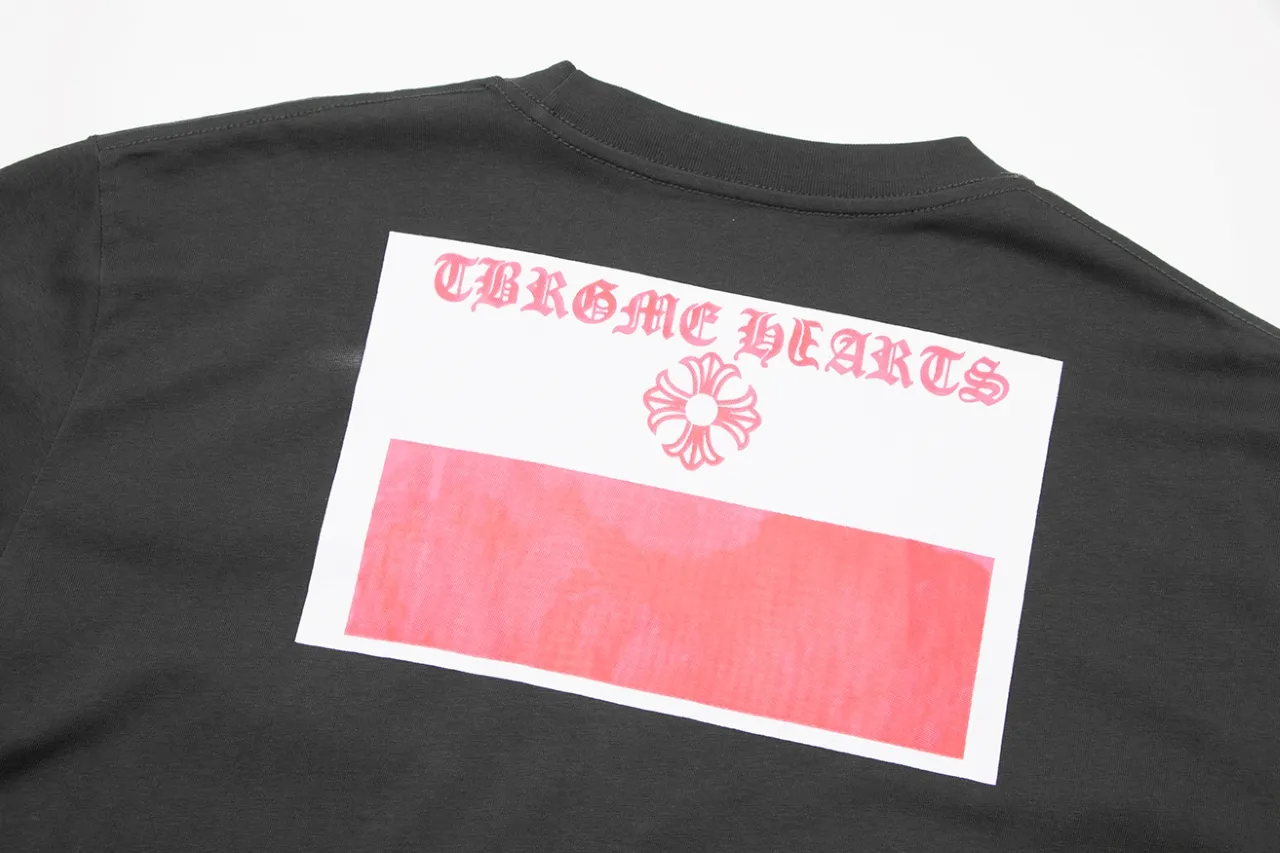 P140 Chrome Hearts Sanskrit Color Printed Short Sleeves Size: SMLXL Color: Gray